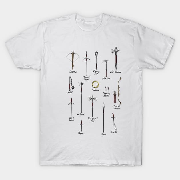 Medieval Weapons T-Shirt by MarceloMoretti90